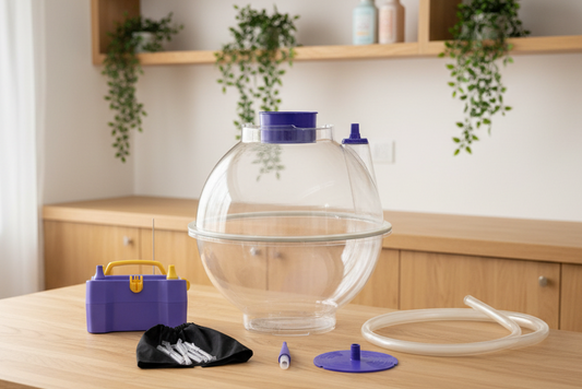 LuxeOrb dual function 17 inch balloon stuffing machine for creating crystal clear Bubble Bobo balloon gifts and bouquets.